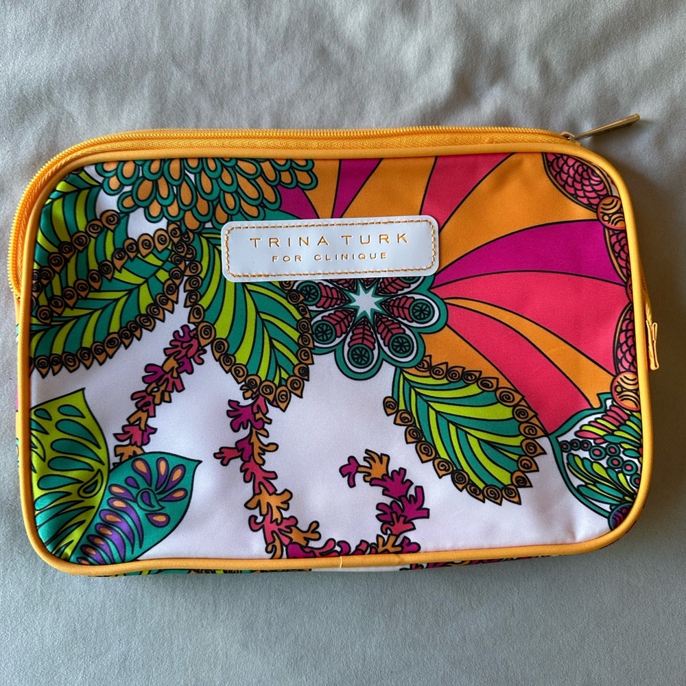 Clinique Multicolor Cosmetic Bag with Yellow Accents